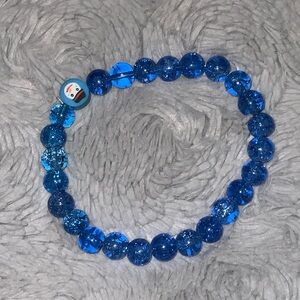 6/$20 Blue Beaded Bracelet with Snowman Charm
